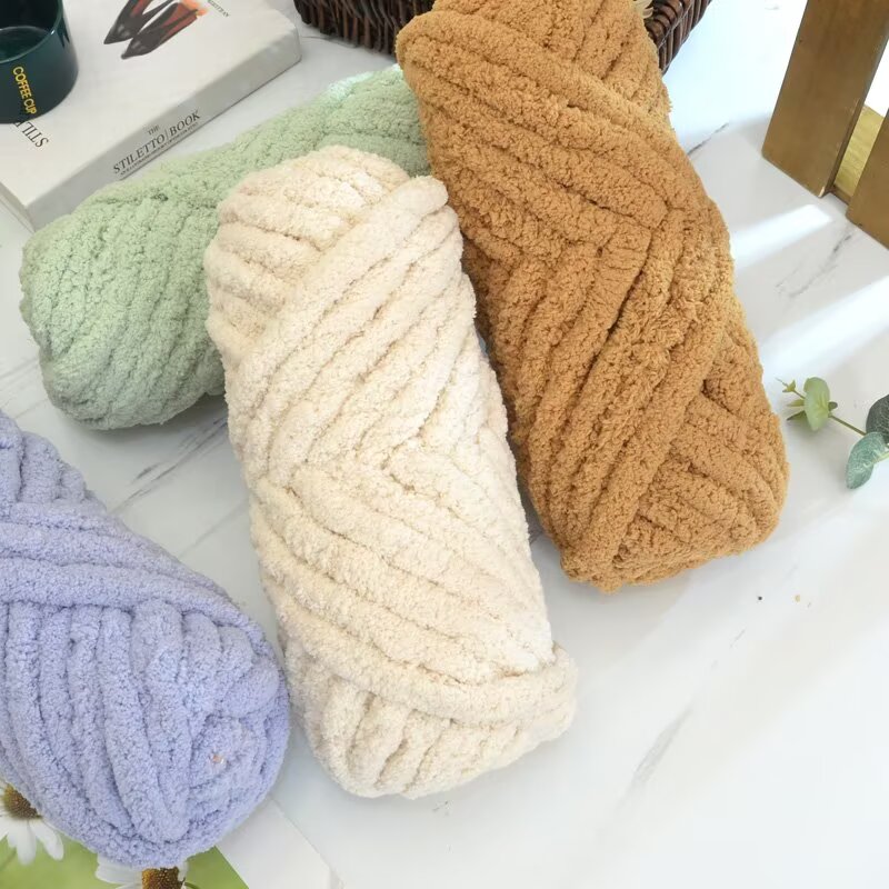 Woven Scarf Blanket - Katzenschwanzgarn, extra dickes Eisstreifengarn, Chenillegarn, Garn