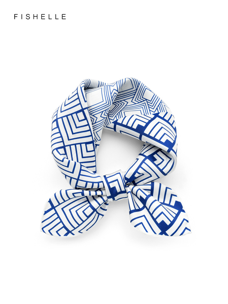 Chinesische klassische blau we – Ascot Neck Scarf Bewertung und Preis